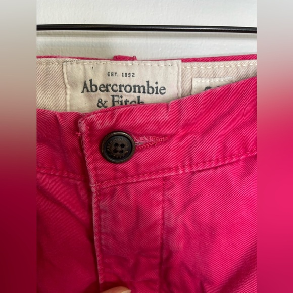 Abercrombie & Fitch Vintage Y2K Men’s Pink Cargo Chino 7” Shorts Sz 32 - Picture 2 of 6